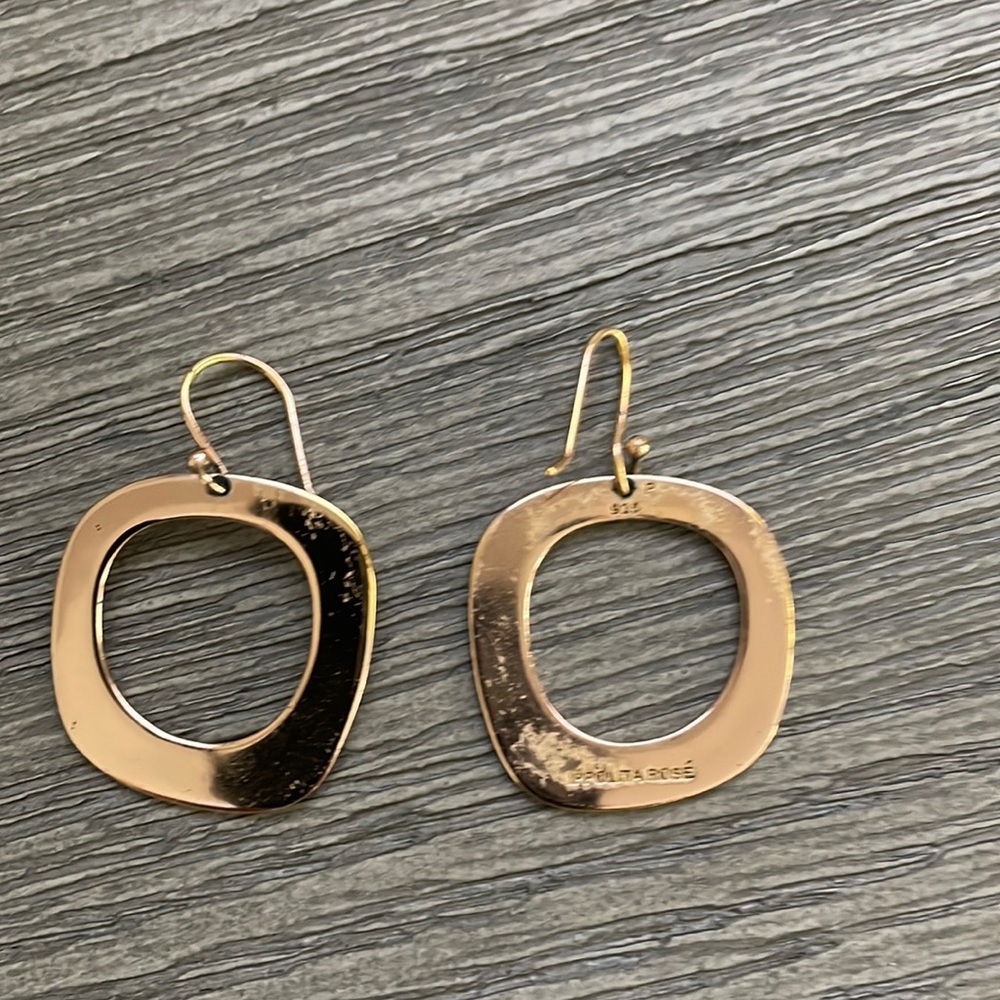 Ippolita sterling silver rose gold tone open square dangle earring